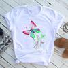 Unisexs Butterfly Tree Print Harajuku TShirt Round Neck Top Short Sleeve Casual Summer Tee ShirtDrop Ship