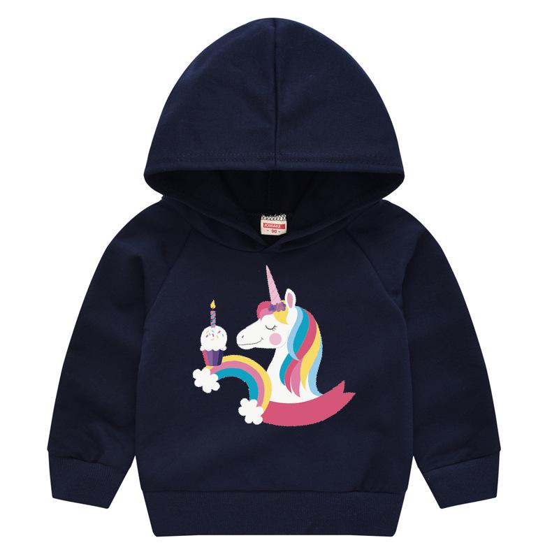 Frühling und Herbst Kindermode Kapuzenpullover Jungen und Mädchen Cartoon Druck Pullover Langarm Tops