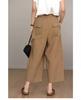 Plus Size Slimming Wide-Leg Cargo Pants - High Waist, Nine-Point Length, Versatile & Loose Fit for Women