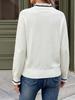 Autumn/Winter 2026 Color Block Bow Lace Patchwork Sweater for Women