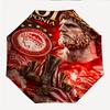 Olympiacos F.C Fashionable Automatic Opening/Closing Folding Umbrella. Portable and Foldable, Ideal for Gift, Travel, and Daily Use.