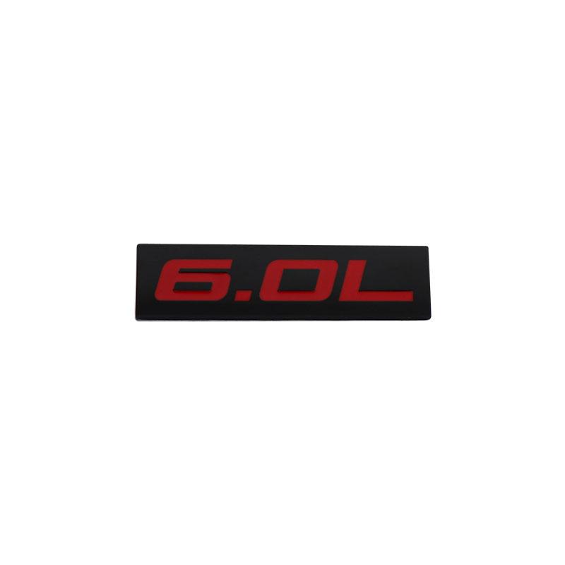 Premium 6.0L 6.0 L for Universal car Engine Hood Fender trunk Tail Rear Bonnet Nameplate Decal Emblem Badge Sticker ban-black-red