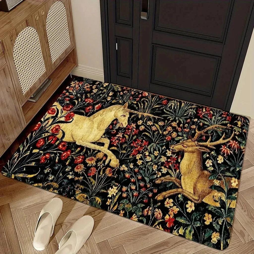 1PC Cat Pattern Kitchen Rug Non-Slip Door Mats Pop Design Bathroom Rug Bath Mat Carpet for Home Sink Laundry Decor