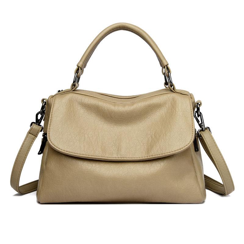 

Женская сумка 2025 новая модная и универсальная модная сумка-мессенджер через плечо большой вместимости для поездок на работу, повседневная сумочка из мягкой кожи хаки