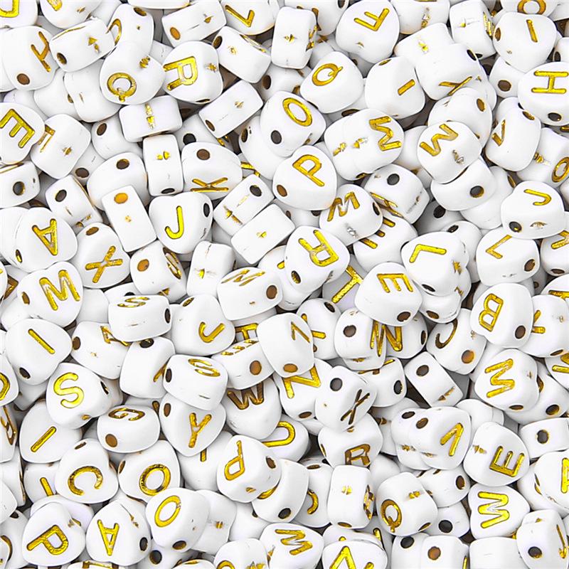 Набор акриловых бусин в форме сердца с алфавитом и плоских бусин для детского изготовления украшений и раннего развития