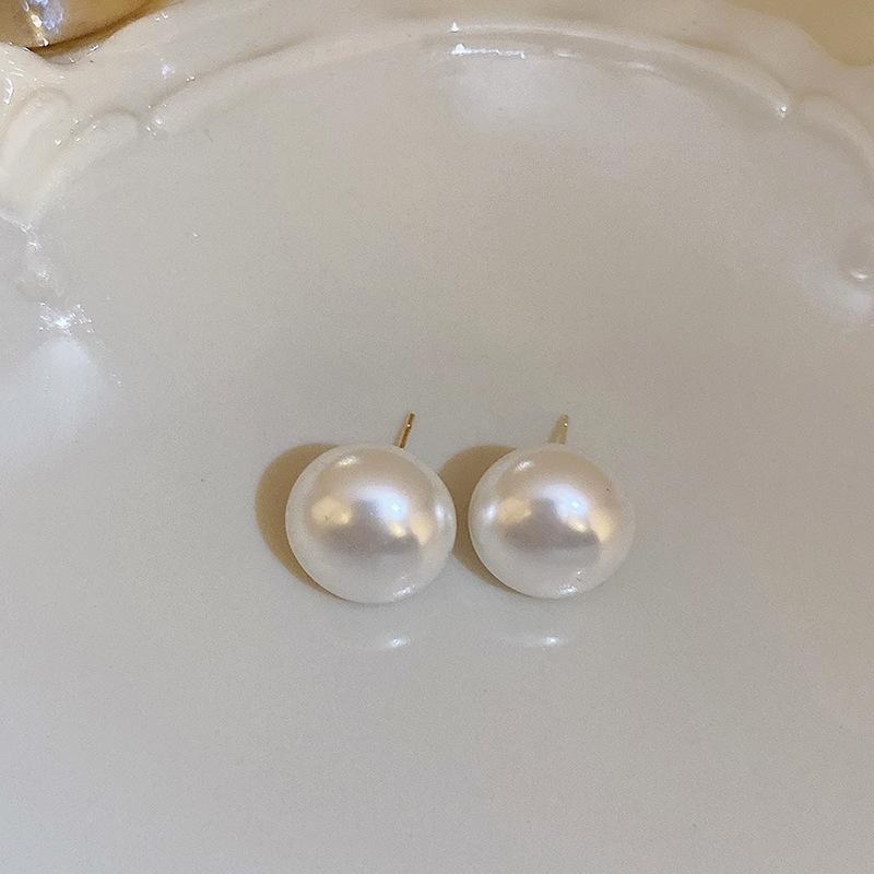 French retro diamond-set flower love pearl fringed earrings stud earrings women
