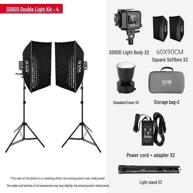 GVM 80W Dual-Color LED Video Light Kit