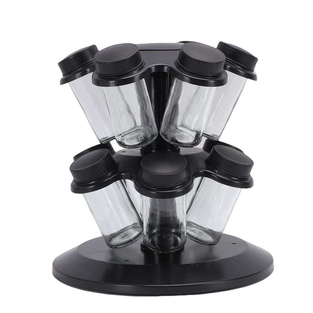 Revolving Countertop Seasoning Bottle Rack Kitchen Rotating Seasoning Jar Rack Condiment Holder Shelf