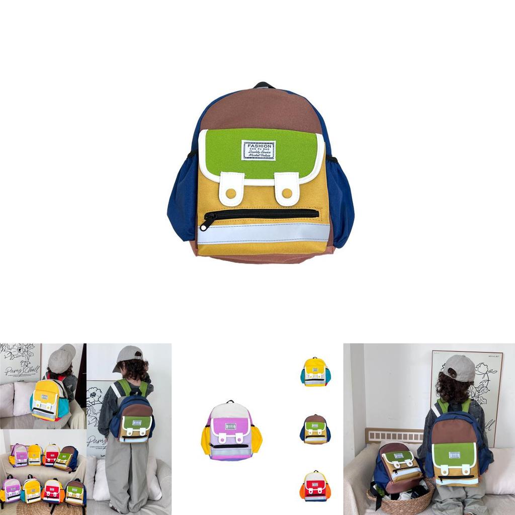 Modern Trendy Dual Color Letter Backpack For School Lightweight And Breathable Design