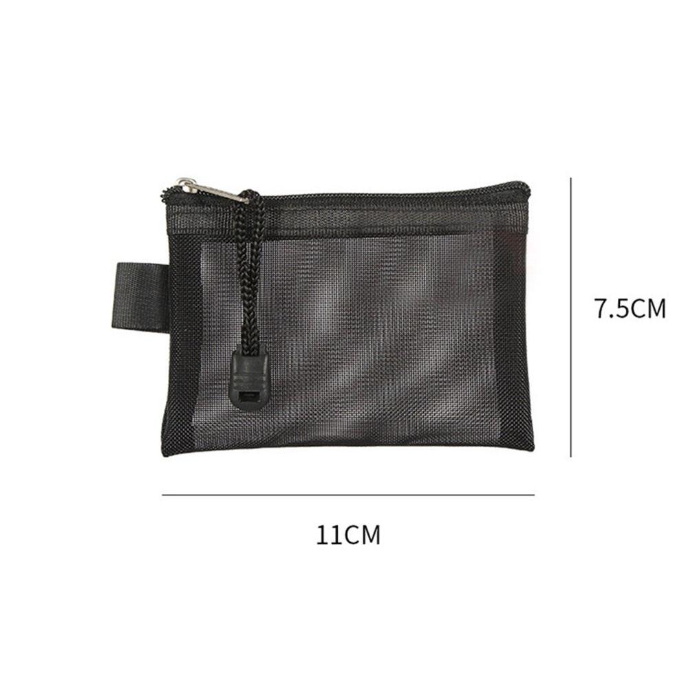 Nylon Mesh Cosmetic Bag ID Credit Card Holder Small Coin Purse Mini Zipper Pouch Mesh Storage Bags