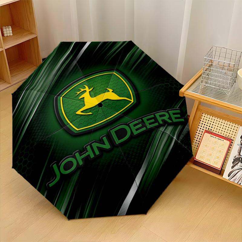 John Deere Print 8?Ribs Automatic Umbrella Wind Resistant Lightweight Folding Umbrella For Outdoor Travel