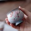 Floral Ceramic Teacup Vintage Floral KungFu Teacup Hand-made Afternoon Tea Cup