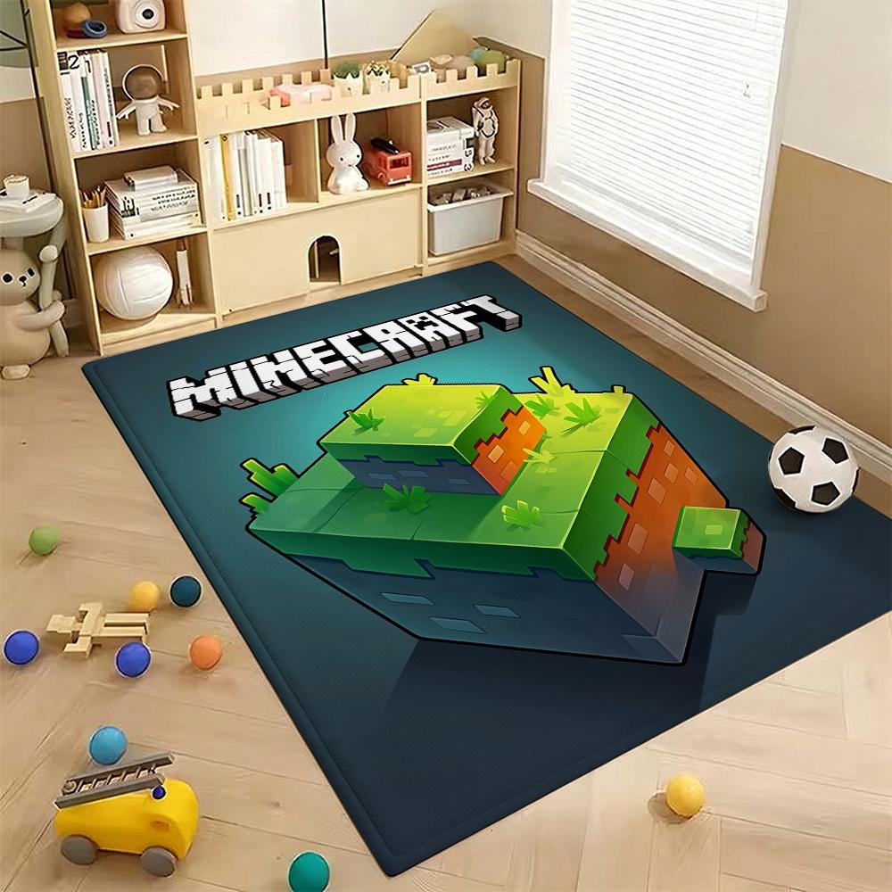 Minecraft Blocky Survival Adventure Printed Rug Durable Stainresistant Carpet For Bedroom Study Home Decor Holiday Gift