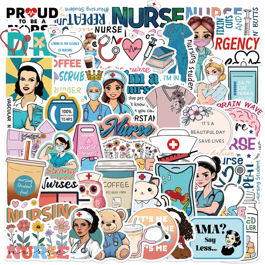50 International Nurses' Day Graffiti Stickers Decorate Luggage Motorcycle Trolley Case Laptop DIY Waterproof Stickers