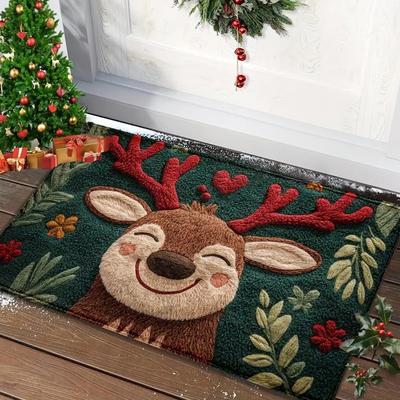Noel Kapı Paspası Kırmızı Noel Baba Dış Mekan ve İç Mekan Zencefilli Kurabiye Adam Halı Yeni Yıl Mutlu Noeller Ev Dekorasyonu Ayak Paspası