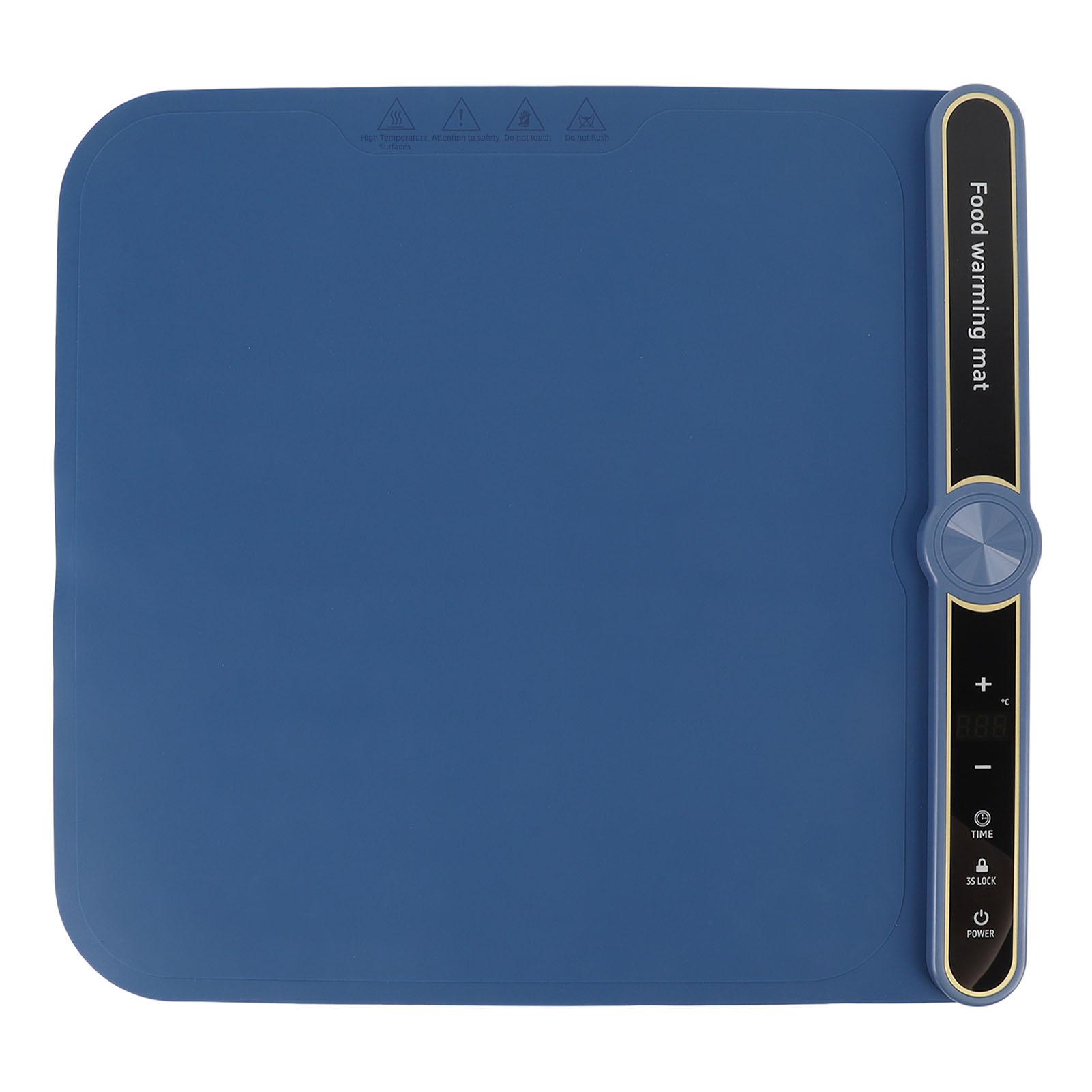 

Подогреваемый коврик для еды 330 Вт, нагрев всей поверхности за 8 секунд, 9 настроек температуры, время 6 часов, блокировка от детей EU Plug small синий