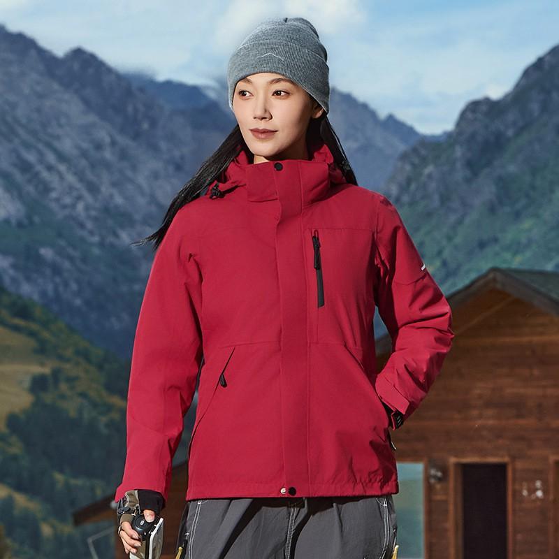 Men Women 3-in-1 Waterproof Windproof Hiking Jacket With Removable Fleece Liner Full Seam Taped Outdoor Shell