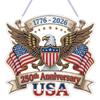 Independence Day Eagle 250th 2D Flat DIY PET Diamond Art Pendant Double-side Pattern Crystal Rhinestone Art Pendants Home Decor