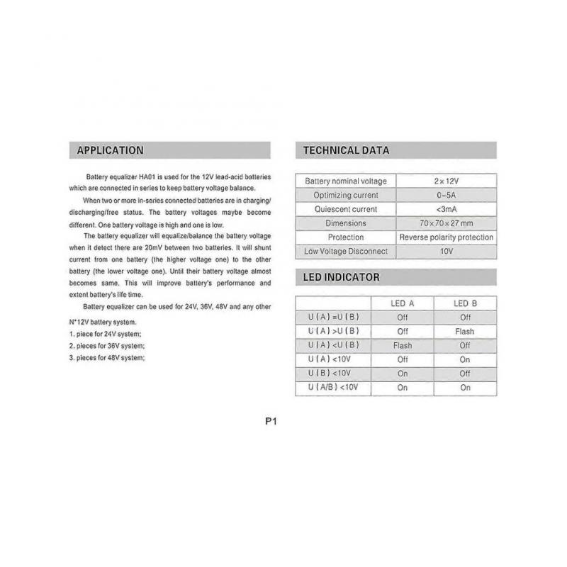 Battery Equalizer DC 12V 24V Batteries Voltage Inverter Balancer Lead Acid Battery Charger Regulator