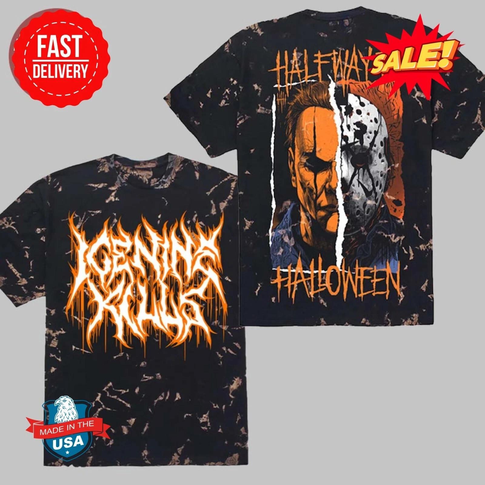 Ice Nine Kills Halfway To Halloween Michael Myers And Jason Voorhees 3D Tee XXL