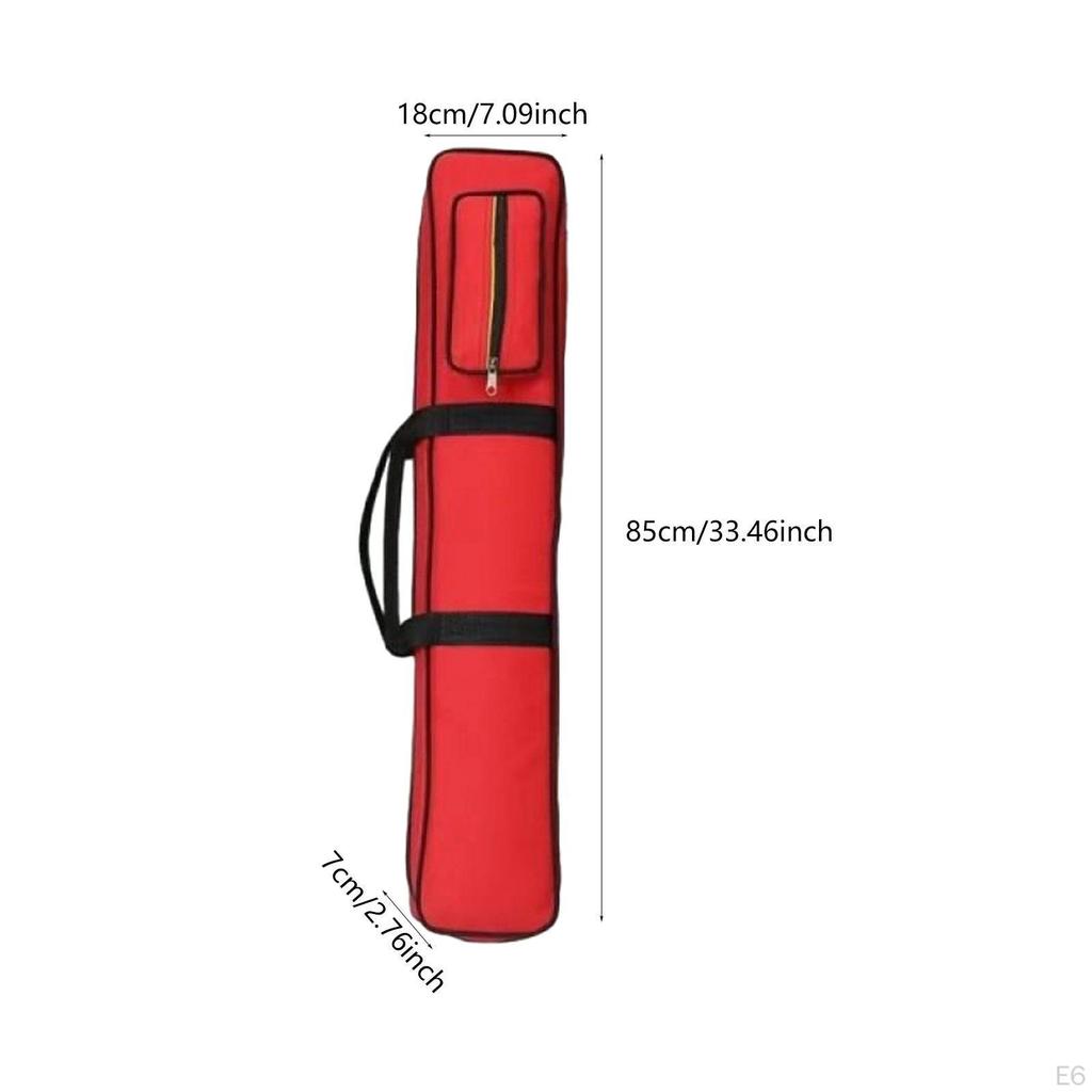8 Holes Pool Cue Case Billiard Rod Storage Bag with External Pocket Equipment Carrier Pouch