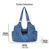 Simple Canvas Tote Bag Korean Style Underarm Packs Fashion Denim Shoulder Bag  Girls