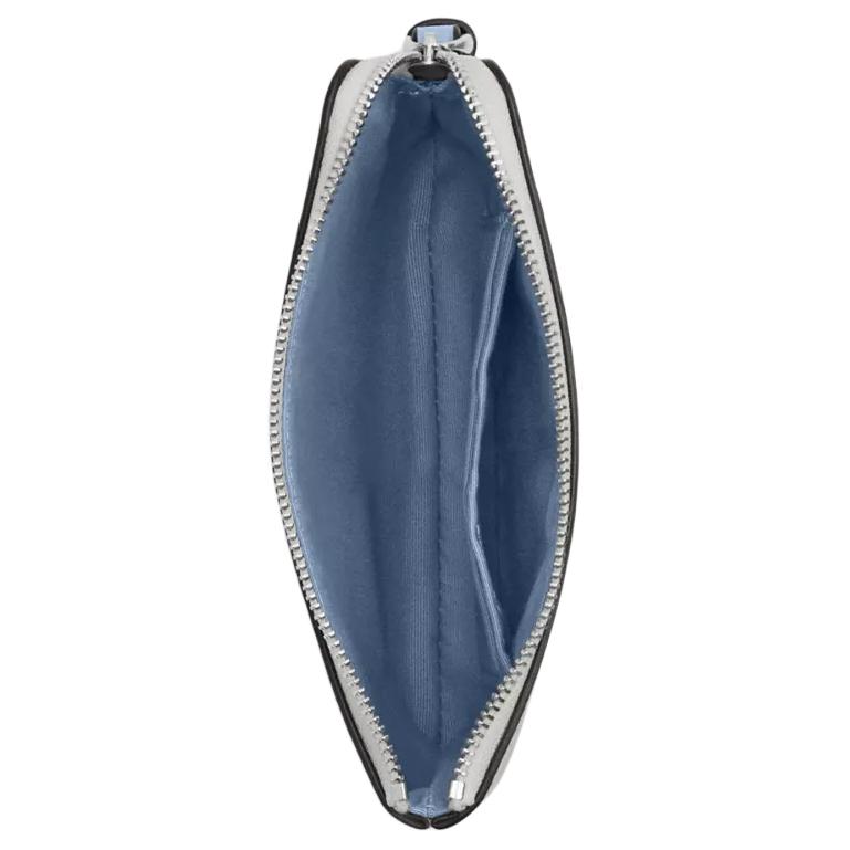 Coach Signature Corner Detachable Strap Coated Canvas Small Clutch Women clutch Chalk Blue CAQ74-SVXUI