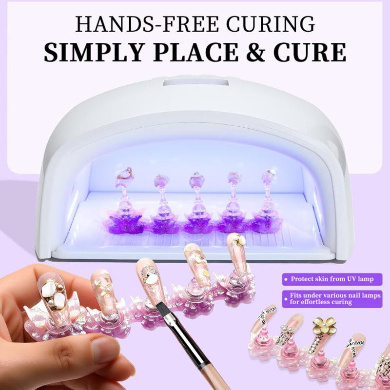 Butterfly Magnetic Nail Holder Stands Glowing Manicure Practice Training Display Stand Magnetic Press On Nail Practice Fake Nail