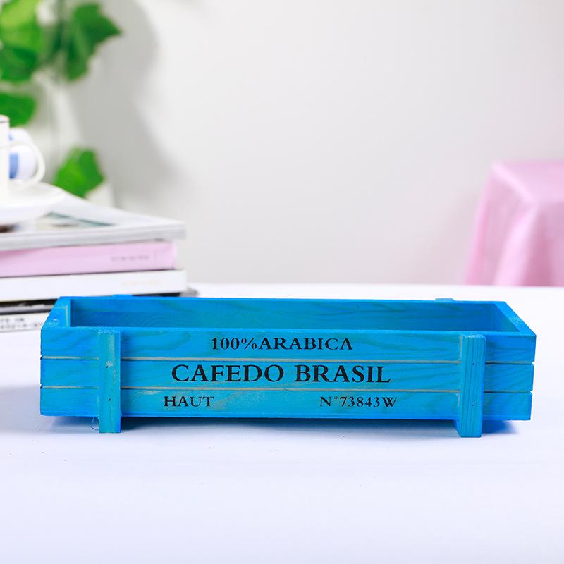 Vintage Wood Planter Box Garden Yard Micro Landscape Flower Succulent Container Plant Pot Pots De Jardin Garden Accessories