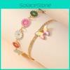 Fashion Ladies Modern Anklet Set With Colorful Daisy Motif For Wear Casual