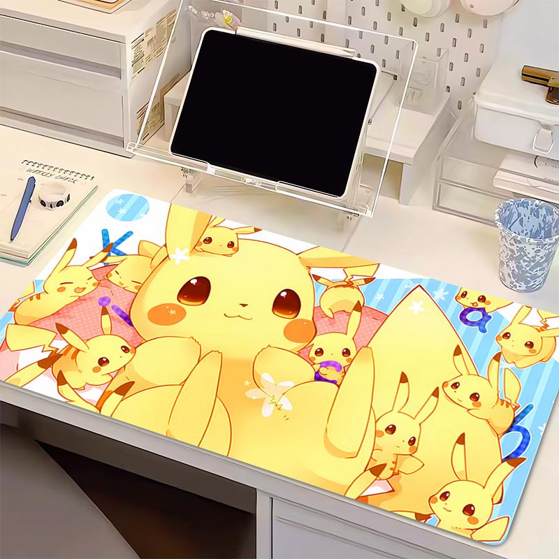 Natural Rubber Mouse Pad Pokemon Pikachu Gaming XXL pc Gamer Keyboard Pad Extended Desk Mat Table Carpet Mousepad For Computer