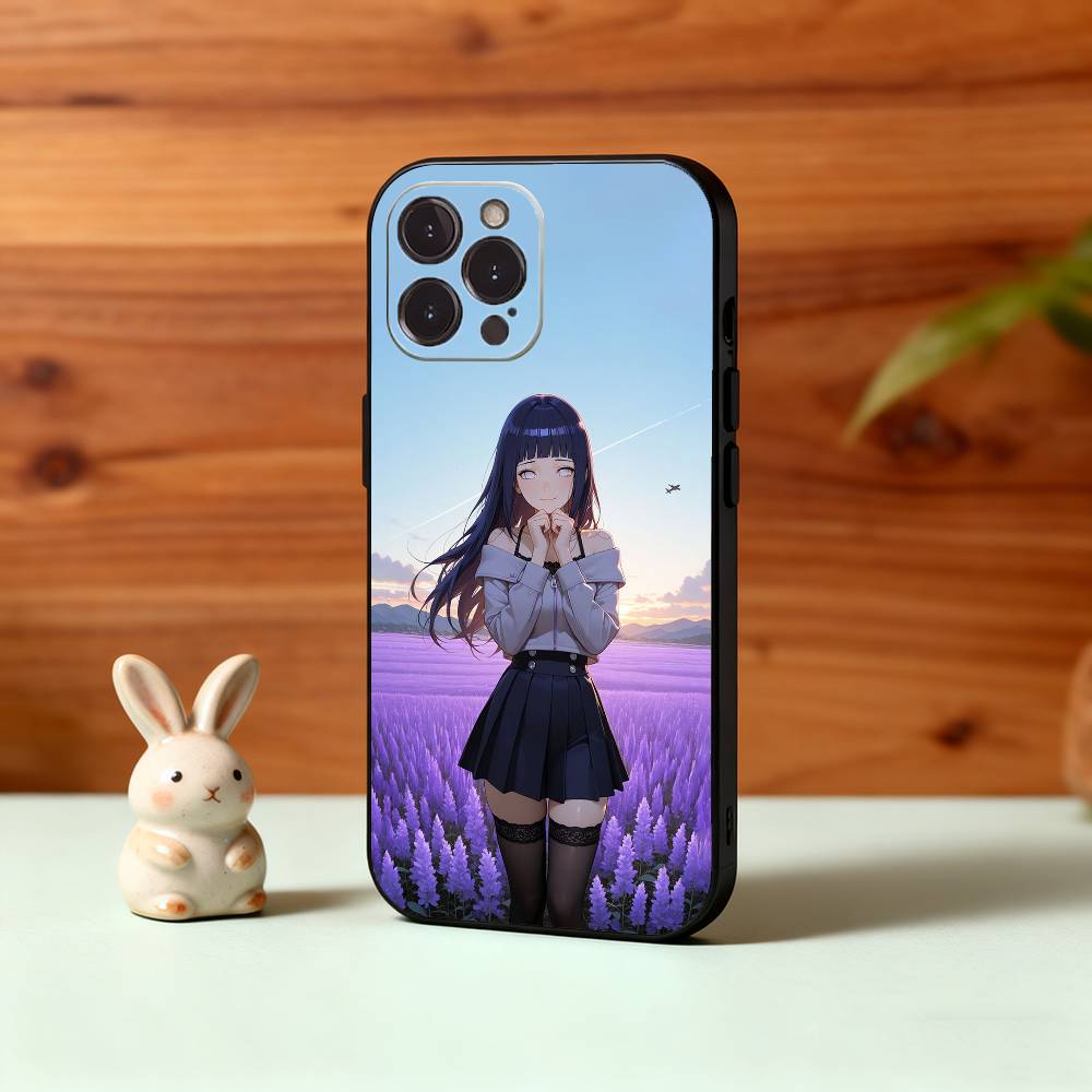 H-Hinata Anime H-Hyuga Phone Case For iPhone17 16 15 14 13 12 11 Pro Max Plus,5G Soft Black Case