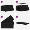 Foldable Storage Bench Black 180 kg 80 L 77 x 38 x 38 cm