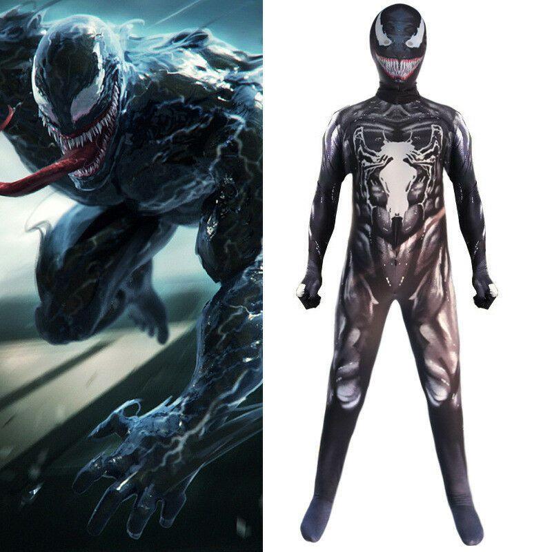 Venom Spider-man Cosplay Costume Jumpsuit With Exquisite Design And Breathable Fabric For Kids And Adults