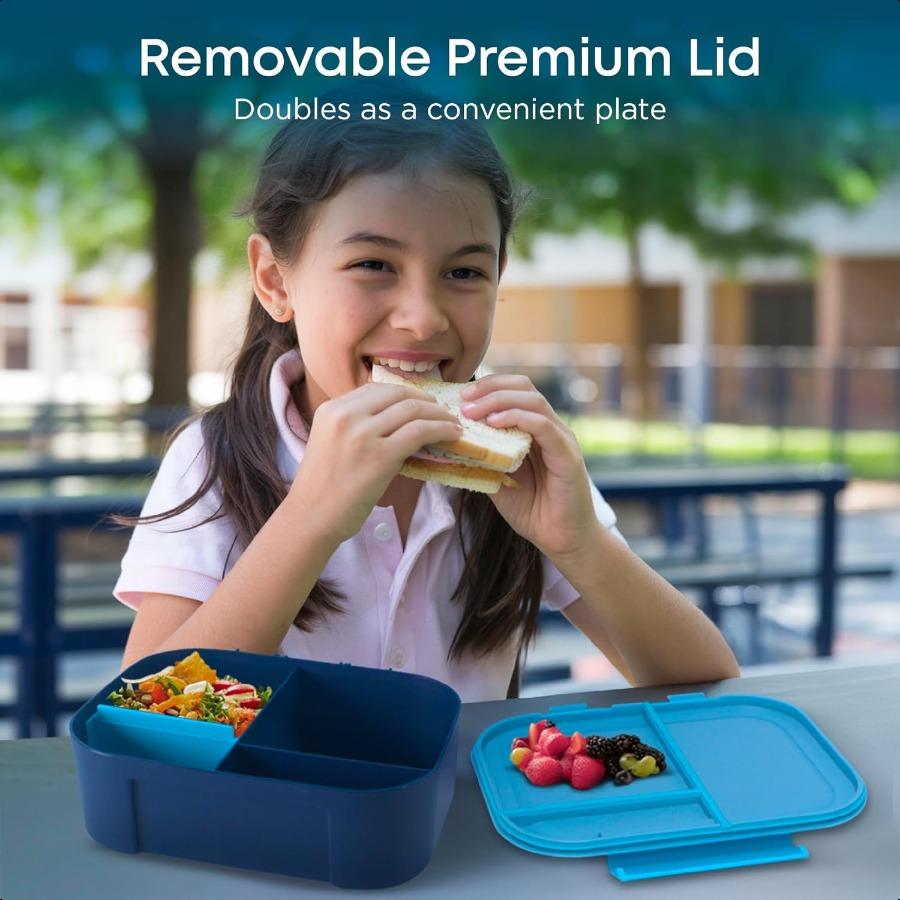 

Leakproof Lunch Box 3Compartment Bento Box Cooler Pack Adjustable Divider Extra Large BPAFree Dishwasher Safe Ideal for OntheGo United States