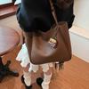 2025 Autumn New Fashion Trend Versatile Women's Tote Bag Large Capacity Messenger Bag Solid Color Splicing Bag