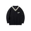 Printed Letter V-Neck Pullover Sweater Men Sweater Standard-Black AMBP007-2