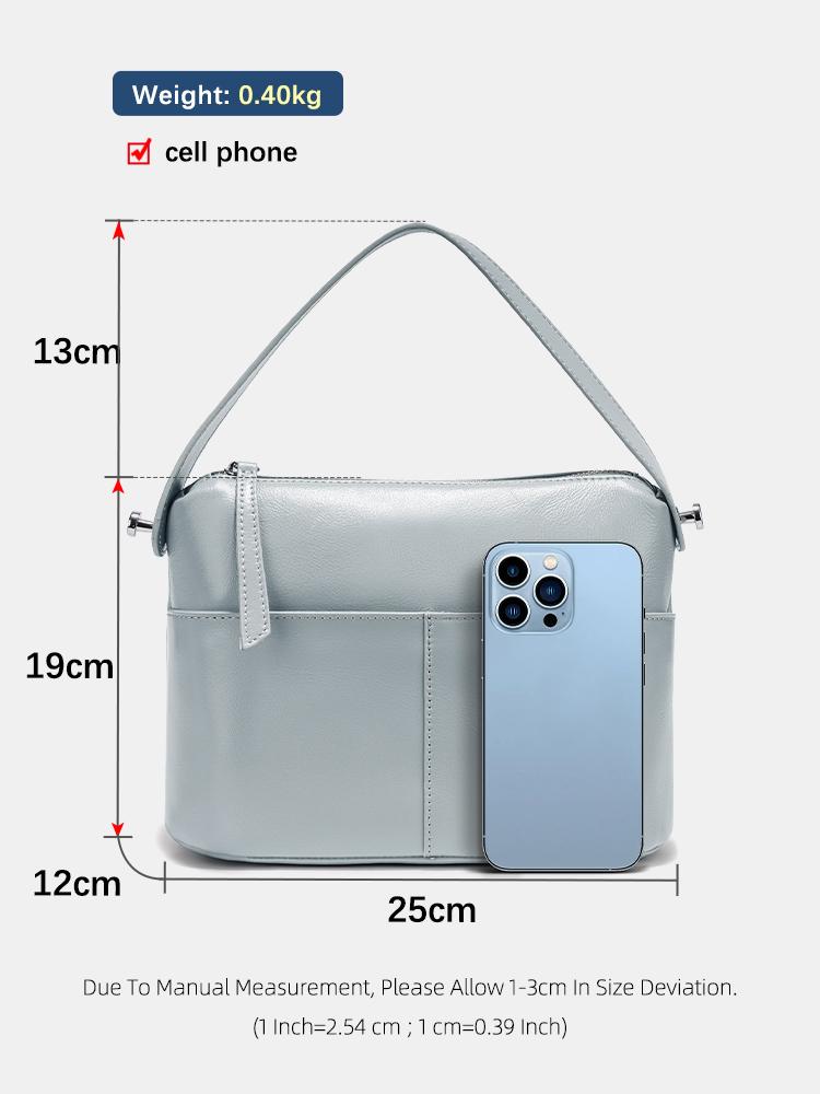 Zency 2025 Chain Handbag Soft Leather Shoulder Top-Handle Crossbody Bag