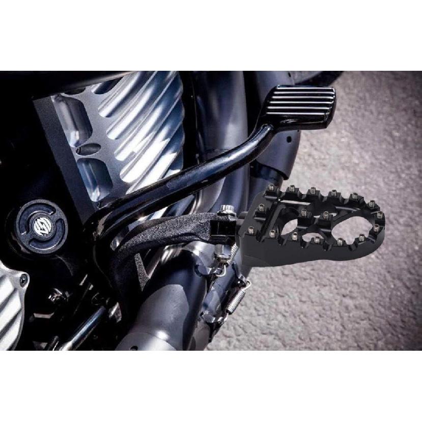CNC Wide Foot Pegs 360° Roating MX Chopper Bobber Style For Harley Dyna Sportster Fatboy Iron 883,Black