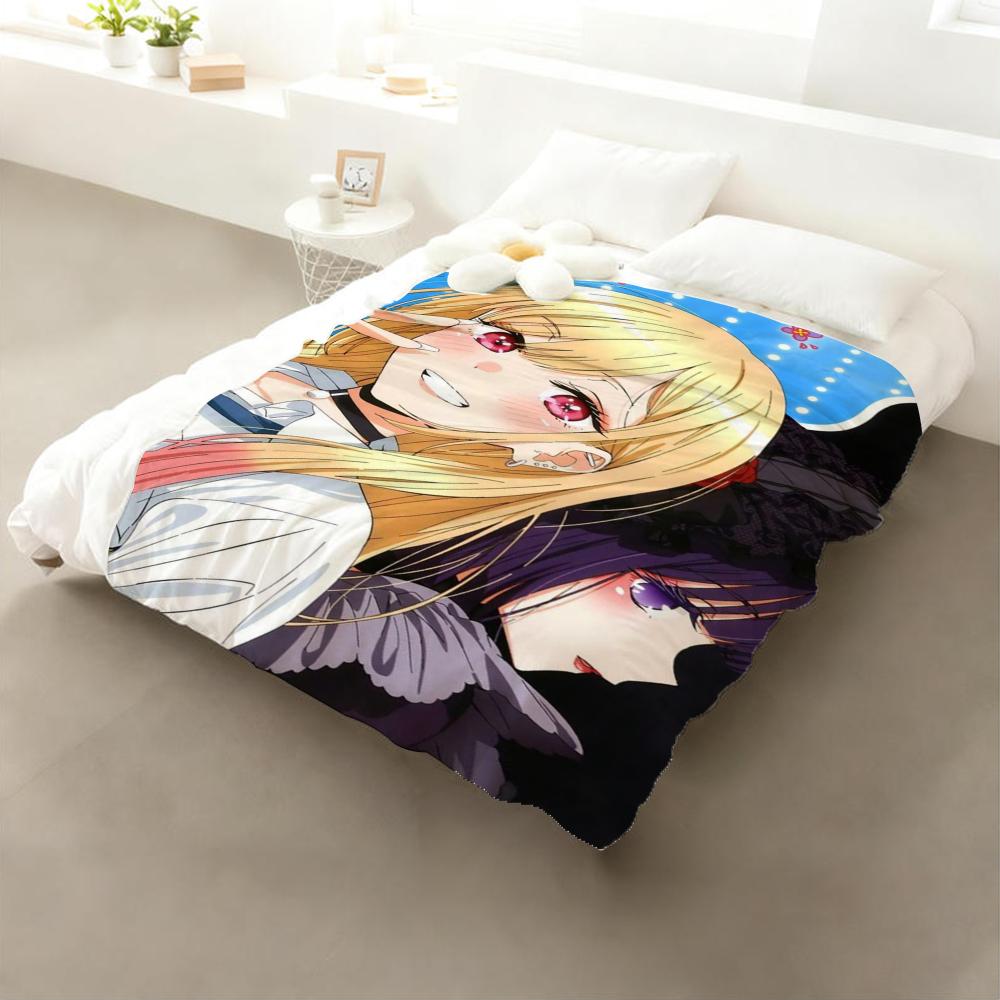 Anime Kitagawa Marin Kuscheldecke Flanell: Weiches, kinderfreundliches, warmes, antistatisches, waschbares Ganzjahres-Schlafsofa für Zuhause