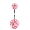 Stainless Steel Pink Dot Drill Navel Ring Nail Butterfly Zircon Simple Navel Buckle Piercing Ornament