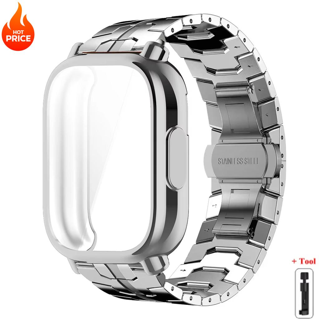 Carcasă+Curea Pentru Redmi Watch 5 Active Husa Moale din TPU Pentru Xiaomi Redmi Watch 5 Lite Brățară Metalică de Lux Brățară din Oțel Inoxidabil