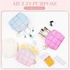 Mini cosmetic pouch small item holder womens makeup quilting lightweight lipstick bag rectangular cute self-standing vertical stylish portable trip