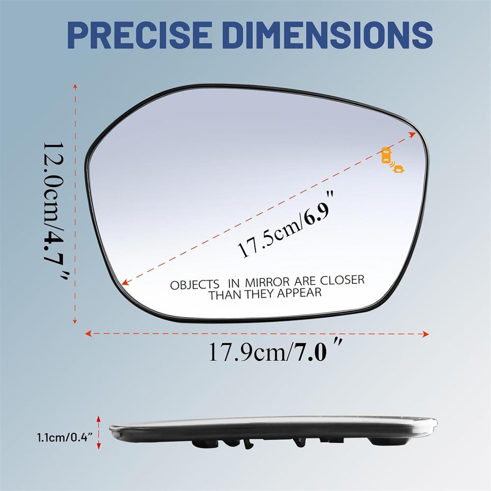 Right Passenger Heated Mirror Glass w/ Blind Spot For Honda Civic 2022-2025