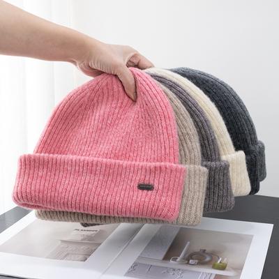 Wool Simple Knitted Hat for Children In Autumn Winter Small Face Warm Ear Protection Knitted Hat for Couples