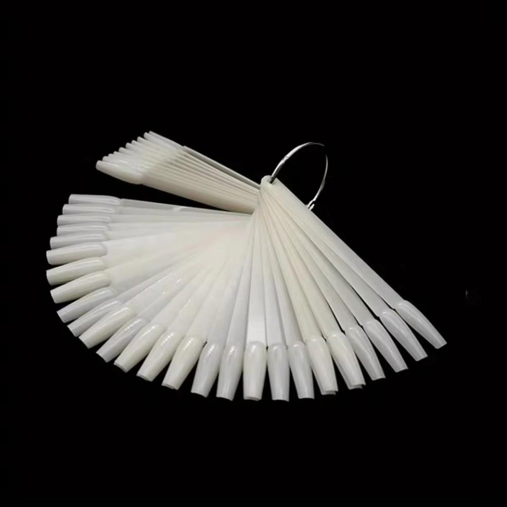 50pcs Fan-Shaped Nail Practice Display Tips Clear Nail Display Sticks Display Board