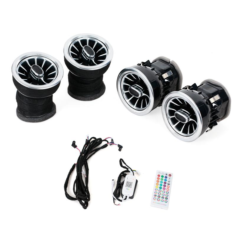 

For Mercedes Benz Sprinter Car LED Front Dashboard AC Air Condition Vent Outlet Turbo Interior Trim Accessories серебряный