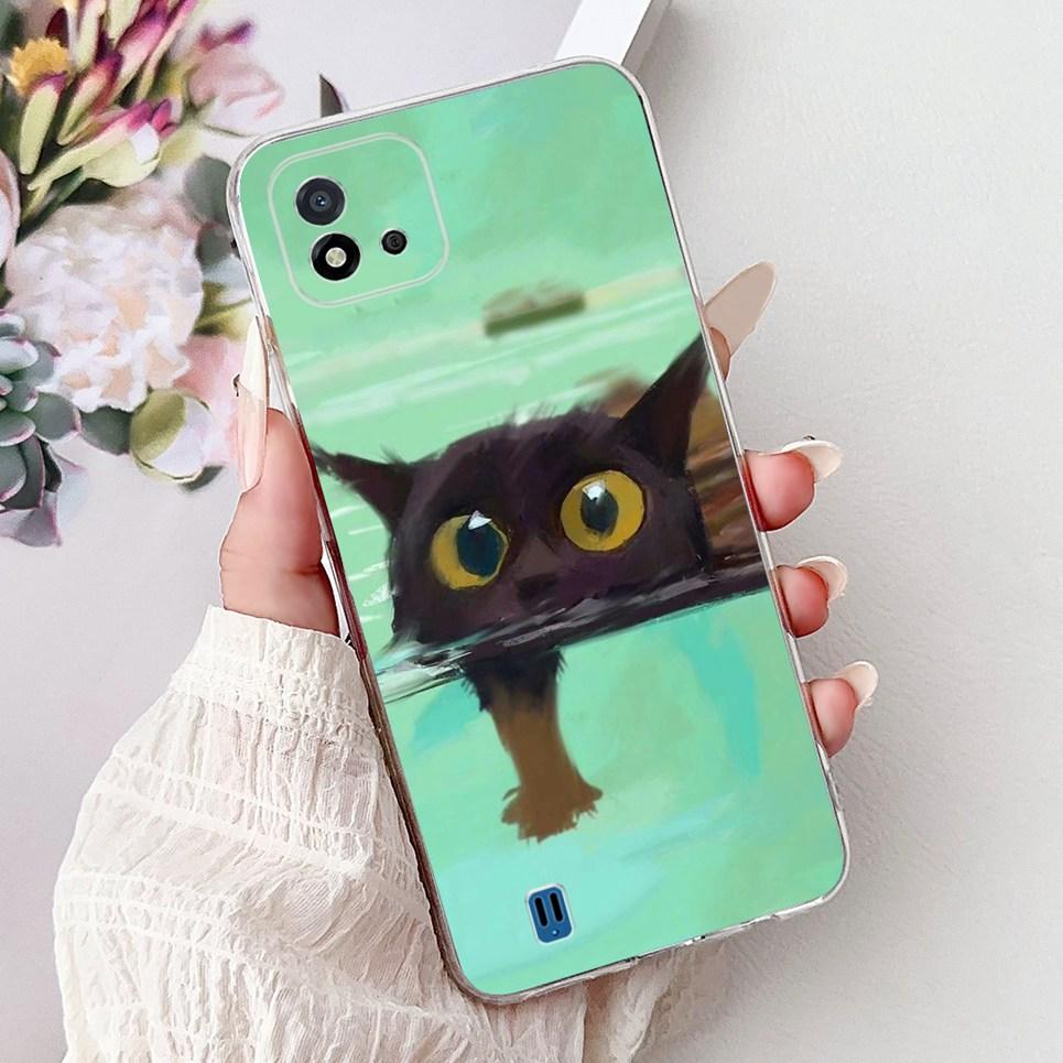 Cool Style Tiger Dragon Pattern Phone Case For Realme C11 2021 2020 C12 C15 Clear Soft Silicone TPU Back Cover RMX3231 Coques
