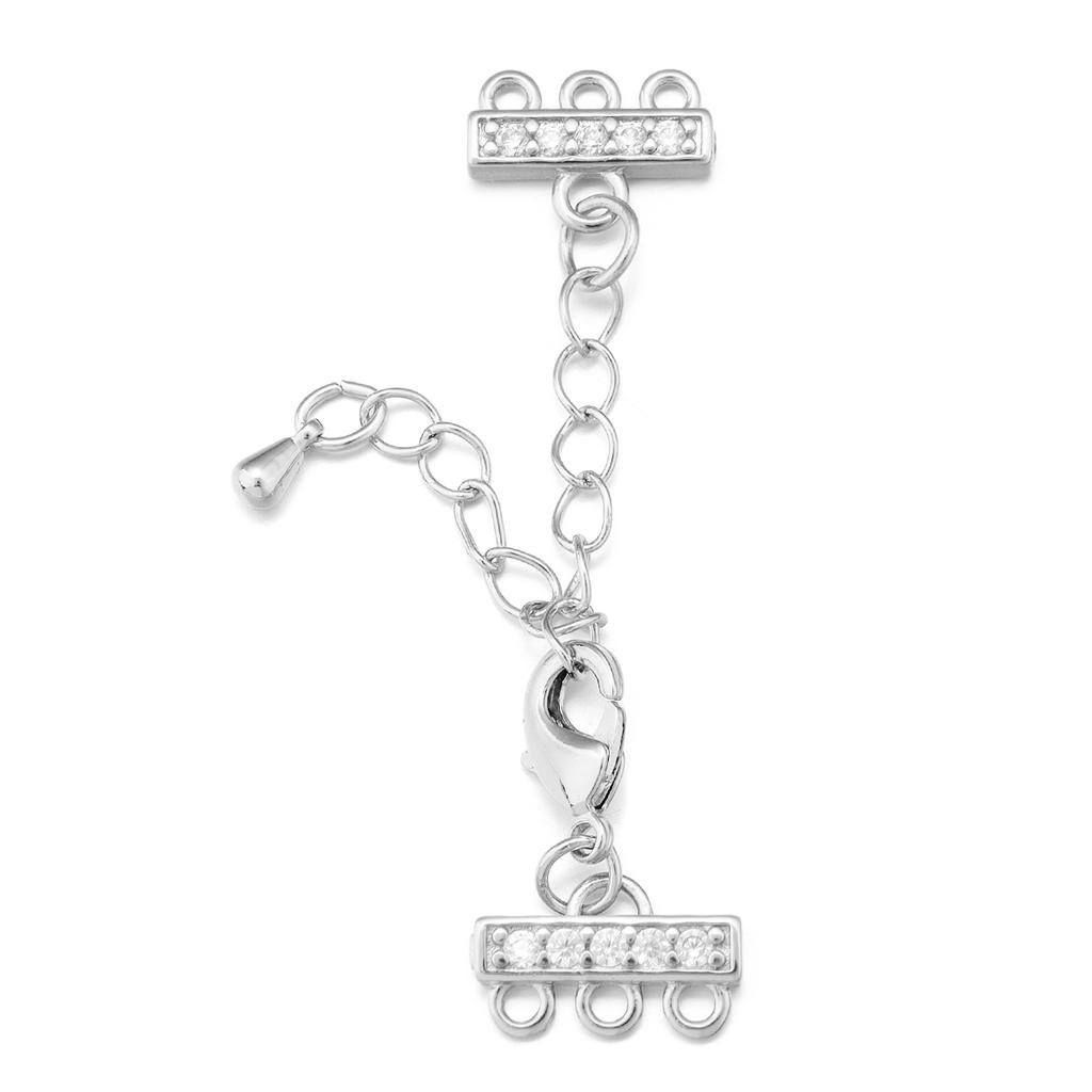 1 set Fermaglio Aragosta Placcato Oro Intarsiato Zircone Connettore Catena di Estensione Per Creazione Gioielli Braccialetti Fai da Te Connettori per Collane