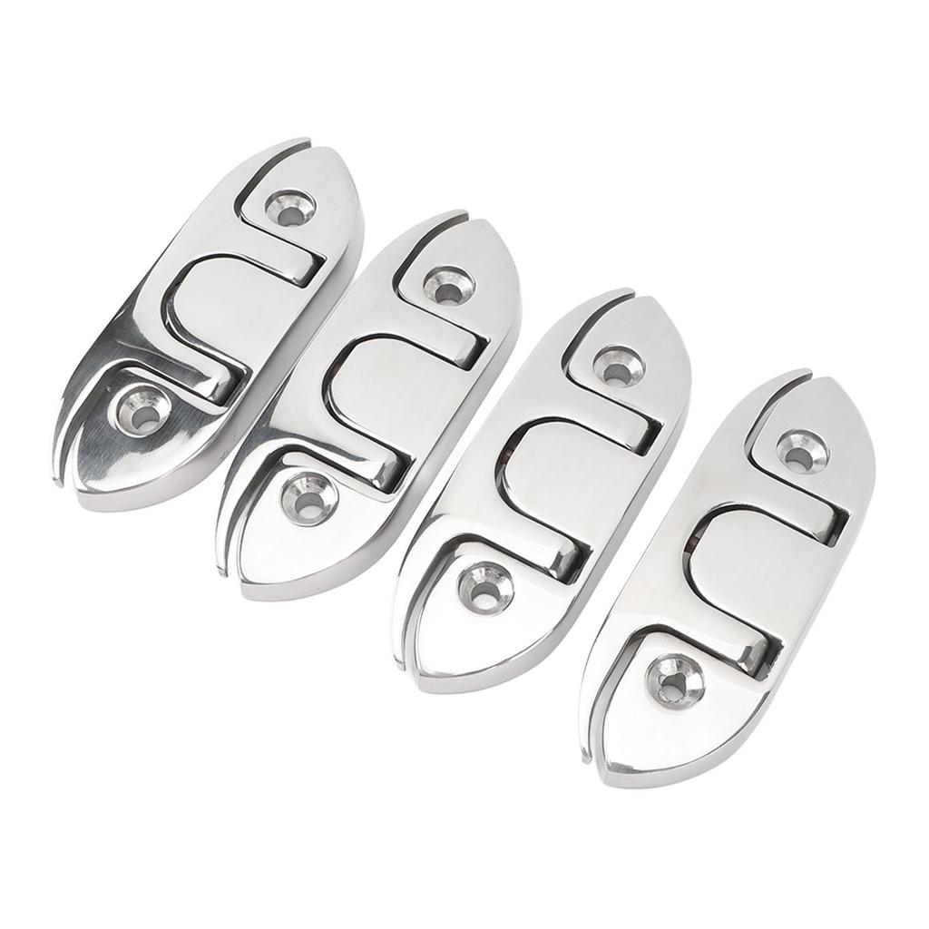 4PCS 4.7inch Boat Folding Cleat 316 Stainless Steel Flip Up Dock Mooring Cleat Marine Deck Rope Cleat Accessories